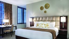 Premium bedding, down duvet, in-room safe, desk