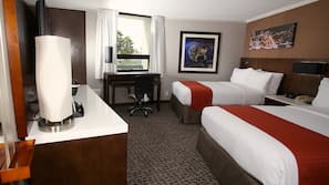 In-room safe, desk, laptop workspace, blackout drapes