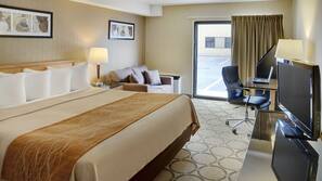 Premium bedding, pillow top beds, desk, blackout curtains