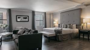 Premium bedding, down comforters, pillowtop beds, minibar
