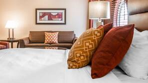 Pillowtop beds, desk, iron/ironing board, free cribs/infant beds