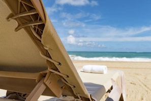 Beach nearby, sun loungers, beach umbrellas, beach towels