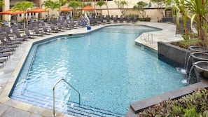 3 outdoor pools, open 8:30 AM to 10:00 PM, free cabanas, sun loungers