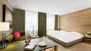 Luxe beddengoed, donzen dekbedden, Select Comfort-bedden, een minibar