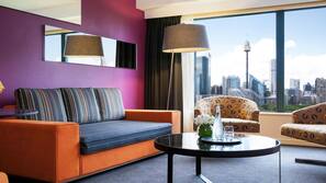 Premium bedding, down comforters, pillowtop beds, minibar