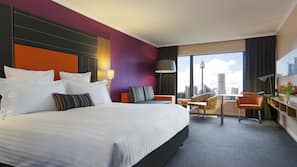 Premium bedding, down comforters, pillowtop beds, minibar