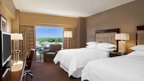 Premium bedding, down comforters, pillowtop beds, in-room safe