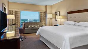 Premium bedding, down comforters, pillowtop beds, in-room safe