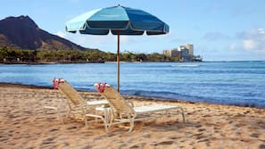 On the beach, snorkeling, beach bar