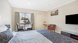 Pillow top beds, minibar, desk, blackout curtains