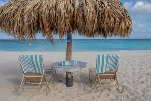 Beach nearby, white sand, free beach shuttle, sun loungers