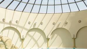 2 outdoor pools, open 8:00 AM to 8:00 PM, pool umbrellas, pool loungers