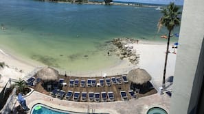 Private beach, white sand