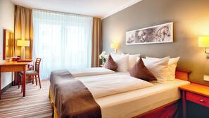 Hypo-allergenic bedding, in-room safe, soundproofing, iron/ironing board