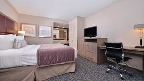 In-room safe, desk, laptop workspace, iron/ironing board