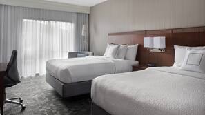 Hypo-allergenic bedding, desk, laptop workspace, iron/ironing board