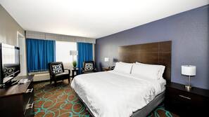 In-room safe, desk, laptop workspace, blackout curtains