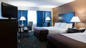 In-room safe, desk, laptop workspace, blackout drapes