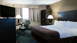 In-room safe, desk, laptop workspace, blackout drapes