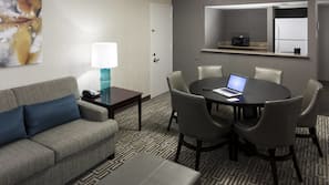 Premium bedding, desk, blackout curtains, iron/ironing board