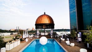 Indoor pool, outdoor pool, open 8:00 AM to 10:00 PM, sun loungers