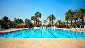 Indoor pool, 2 outdoor pools, pool umbrellas