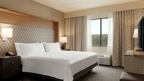 Pillowtop beds, desk, laptop workspace, blackout drapes