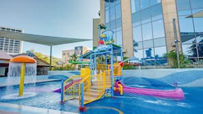 Outdoor pool, open 7 AM to 8 PM, sun loungers