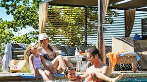 5 outdoor pools, cabanas (surcharge), pool umbrellas