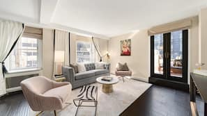 In-room safe, desk, laptop workspace, blackout curtains