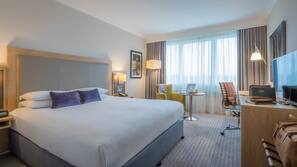 In-room safe, desk, laptop workspace, blackout curtains