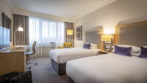 In-room safe, desk, laptop workspace, blackout curtains