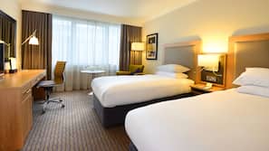 In-room safe, desk, laptop workspace, blackout curtains