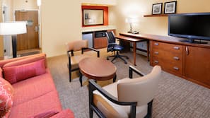 Premium bedding, down comforters, pillowtop beds, desk