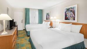 Premium bedding, desk, blackout drapes, iron/ironing board