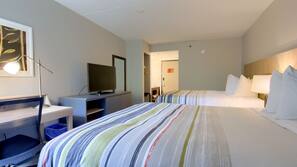 Premium bedding, down duvet, pillow top beds, desk