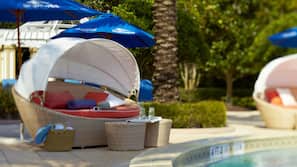 Outdoor pool, open 6:30 AM to 11:00 PM, free cabanas, pool umbrellas