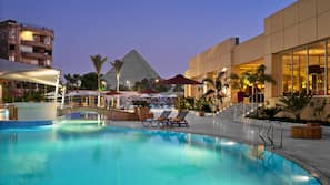 2 outdoor pools, open 8:00 AM to 5:30 PM, pool umbrellas, sun loungers