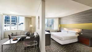 In-room safe, desk, laptop workspace, blackout curtains