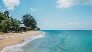 Private beach, beach cabanas, sun-loungers, beach umbrellas