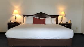 Premium bedding, desk, blackout drapes, iron/ironing board