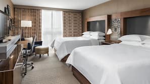 Premium bedding, down comforters, in-room safe, desk