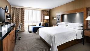 Premium bedding, down comforters, in-room safe, desk