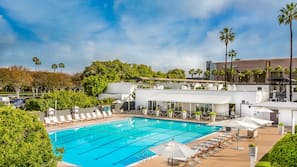 Outdoor pool, open 8 AM to 10 PM, pool umbrellas, sun loungers