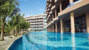 3 outdoor pools, pool umbrellas