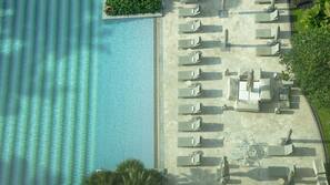 Outdoor pool, open 6:00 AM to 8:00 PM, pool umbrellas, pool loungers