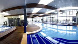 Indoor pool, open 6:30 AM to 10:00 AM, pool loungers