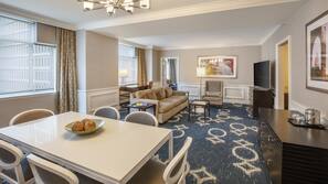 Premium bedding, down comforters, pillowtop beds, minibar