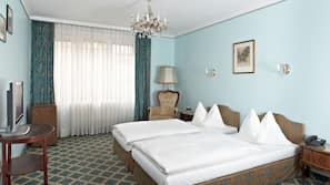 Hypo-allergenic bedding, down duvet, minibar, in-room safe
