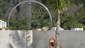 Outdoor pool, pool umbrellas
